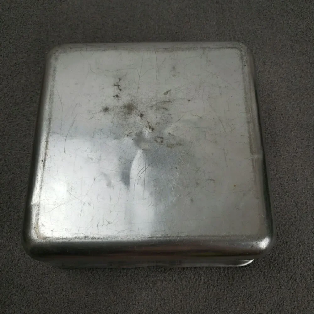 Vintage 8x8x2 Aluminum Baking Pan With Slide Lid Unbranded